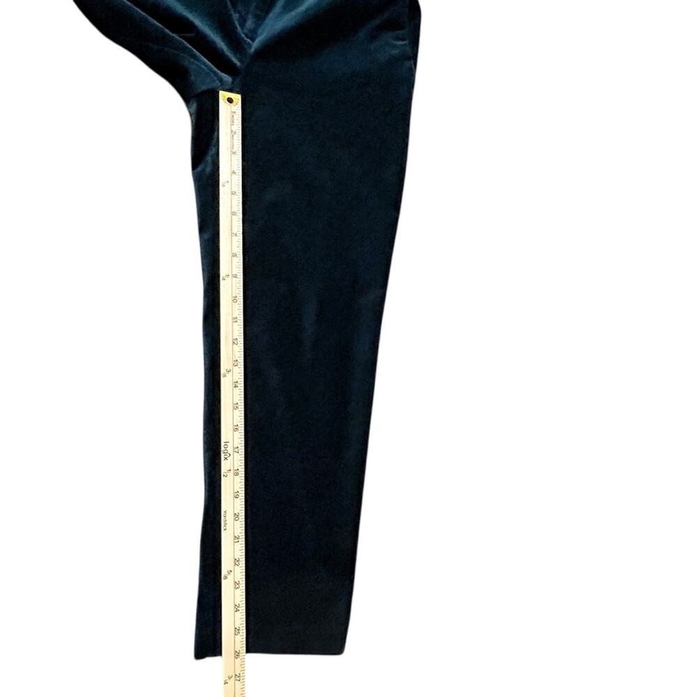 LOFT Riviera Slim Pants Size 6 Dark Peacock Blue Velvet Stretch Classic Elegant - Picture 7 of 10